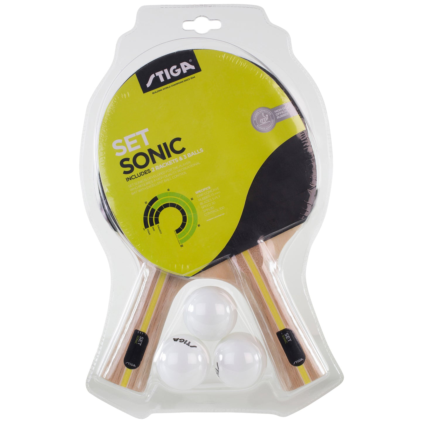 Table tennis set Stiga Sonic Hobby 2 Bats 3 Balls (1220-2816-01)
