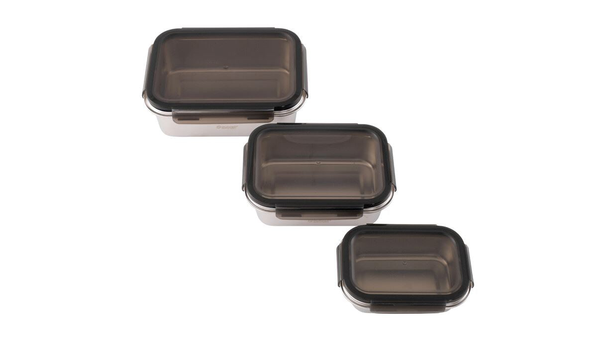 Set of stainless steel food containers Outwell Camper Food Box Set 3 pcs (651210)
