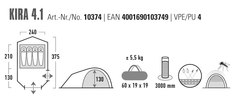 Mantle High Peak Kira 4.1 Deep Forest (10374)