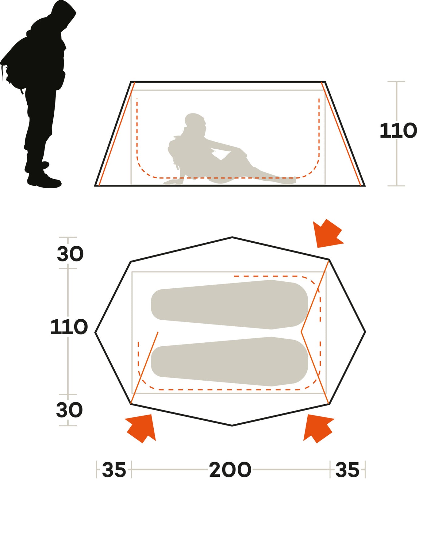 Намет двомісний Ferrino Den 2 Blue (91218QOB)