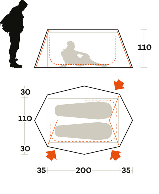 Ferrino Den 2 Blue double tent (91218QOB)