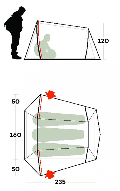 Trim mantle Ferrino Lightent 3 Pro Olive Green (92173LOOFR)