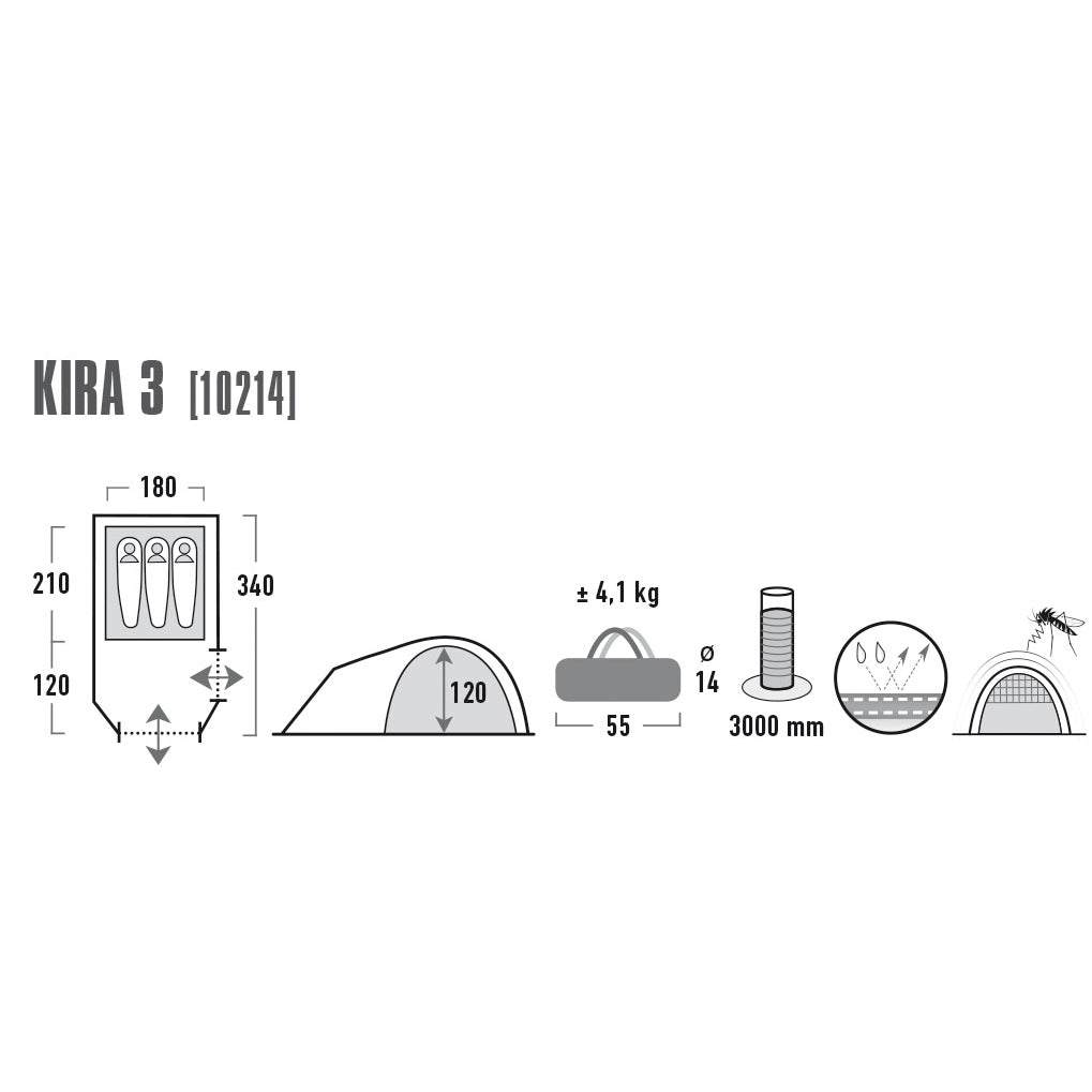 Mantle High Peak Kira 3 Dark Grey/Red (10214)