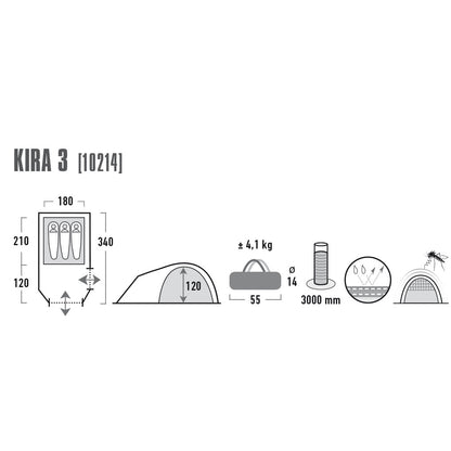 Mantle High Peak Kira 3 Dark Grey/Red (10214)
