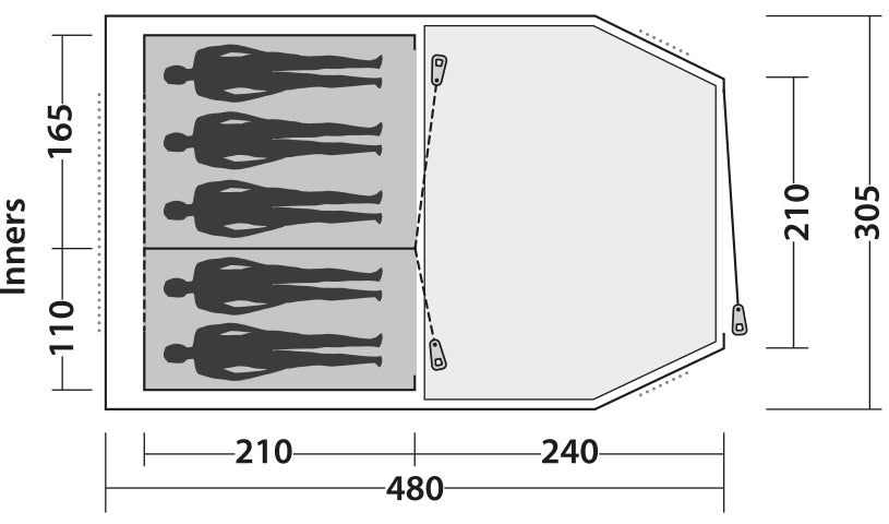 Five-year-old mantle Easy Camp Huntsville 500 Green/Grey (120407)