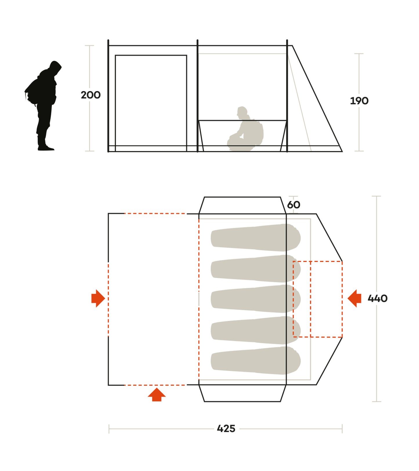 Намет п`ятимісний Ferrino Join 5 Sand (92015QSS)