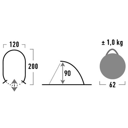 Beach mantle High Peak Calobra 80 Aluminum/Dark Gray (10021)