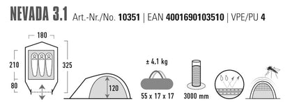Trimis tent High Peak Nevada 3.1 Deep Forest (10351)