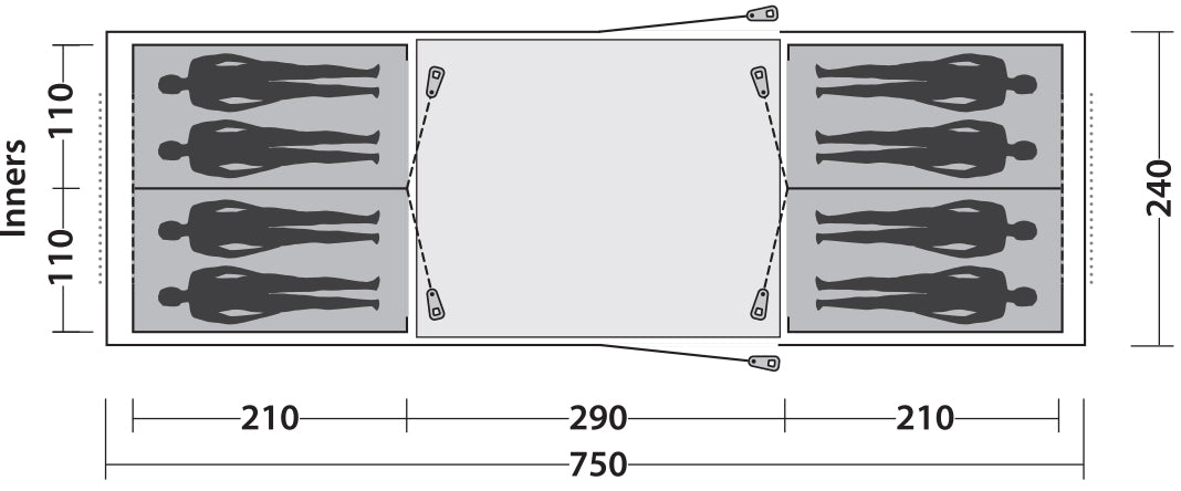 Eight-month tent Easy Camp Huntsville Twin 800 Green/Grey (120410)