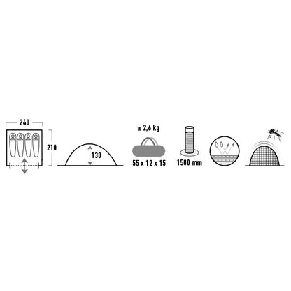 Mantle High Peak Monodome XL 4 Blue/Grey (10164)