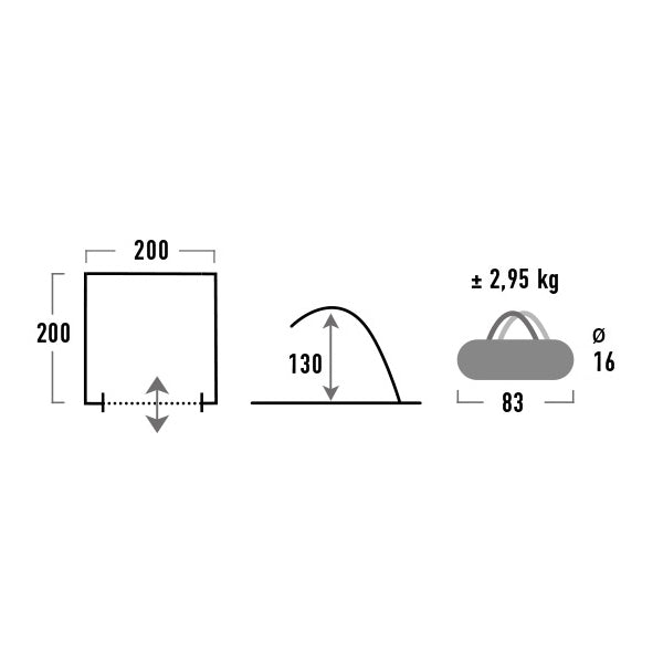 Beach mantle High Peak Calida 80 Aluminum/Dark Gray (10138)