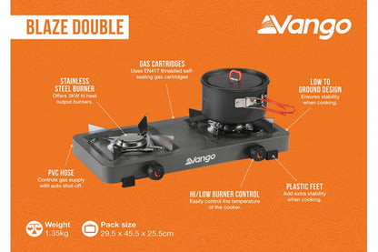 Portable gas stove Vango Blaze Double Gray (ACPBLAZE G10A81)