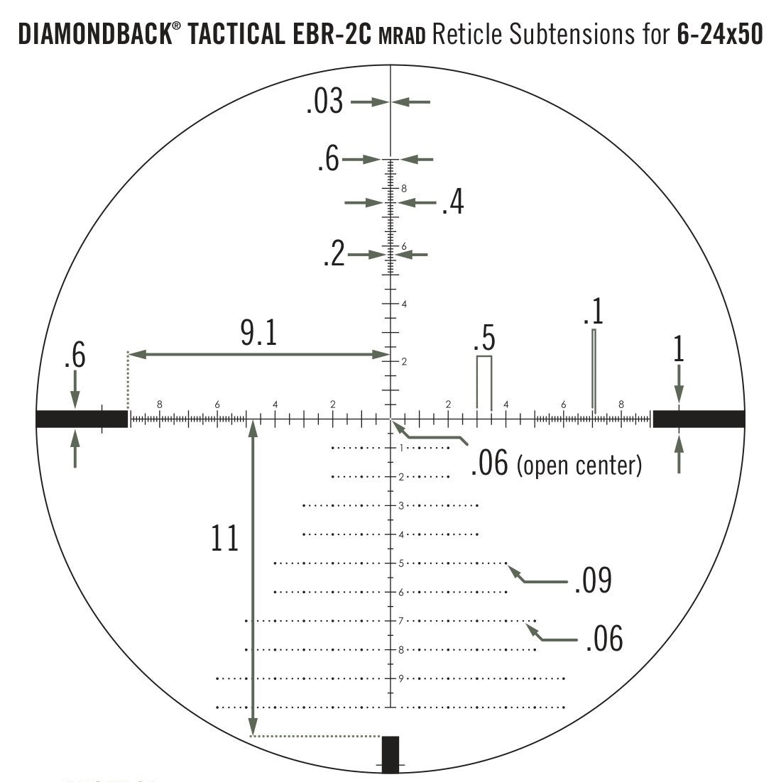 Optical sight Vortex Diamondback Tactical FFP 6-24x50 EBR-2C MRAD (DBK-10029)
