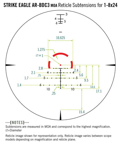 Optical sight Vortex Strike Eagle 1-8x24 (AR-BDC3 IR) (SE-1824-2)