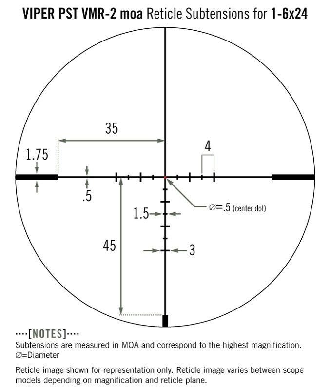 Optical sight Vortex Viper PST Gen II 1-6x24 SFP VMR-2 MOA IR (PST-1605)