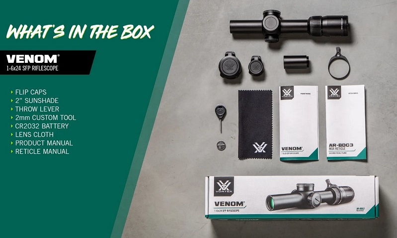 Optical sight Vortex Venom 1-6x24 SFP AR-BDC3 MOA (VEN-1601)