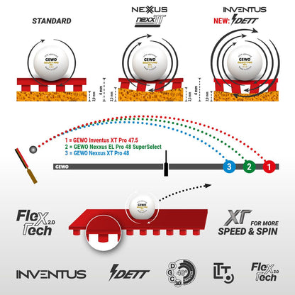 Table tennis racket Gewo Force ARC OFF, Inventus XT Pro 52.5 + 50.0, FL (1163700001)