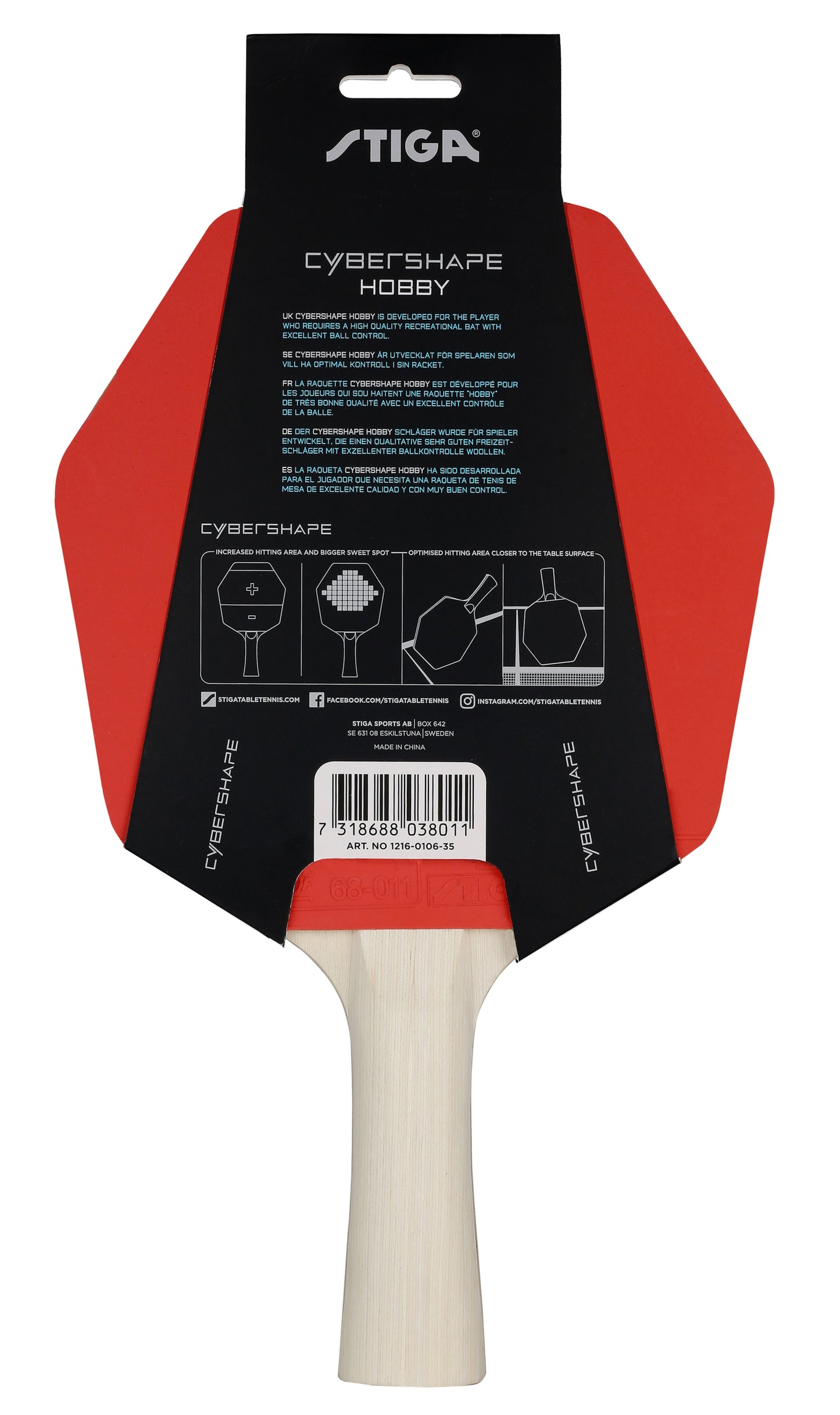 Table tennis racket Stiga Cybershape Hobby FL (1216-0106-35)
