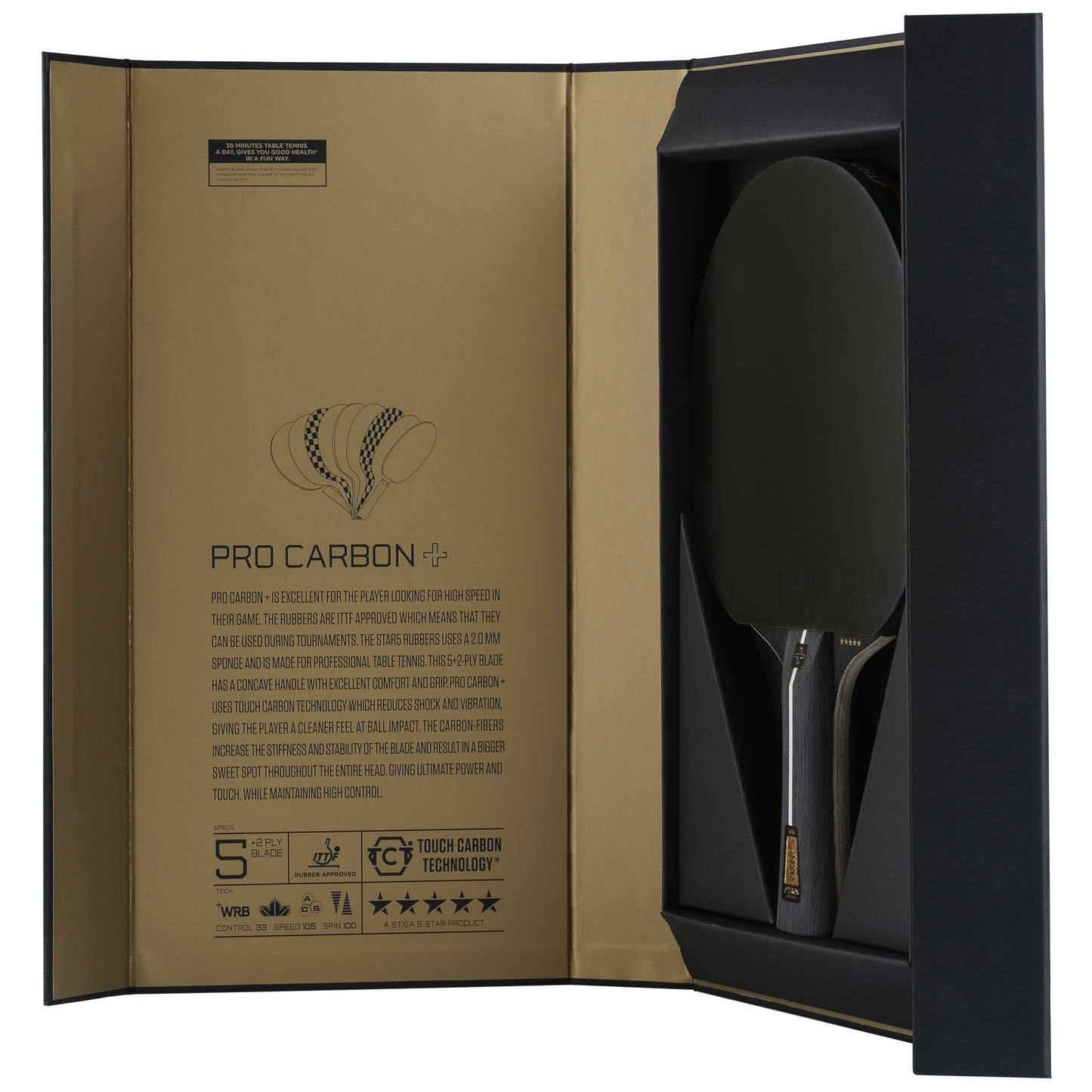 Table tennis racket Stiga Pro Carbon Plus 5 Star FL (1215-2820-01)