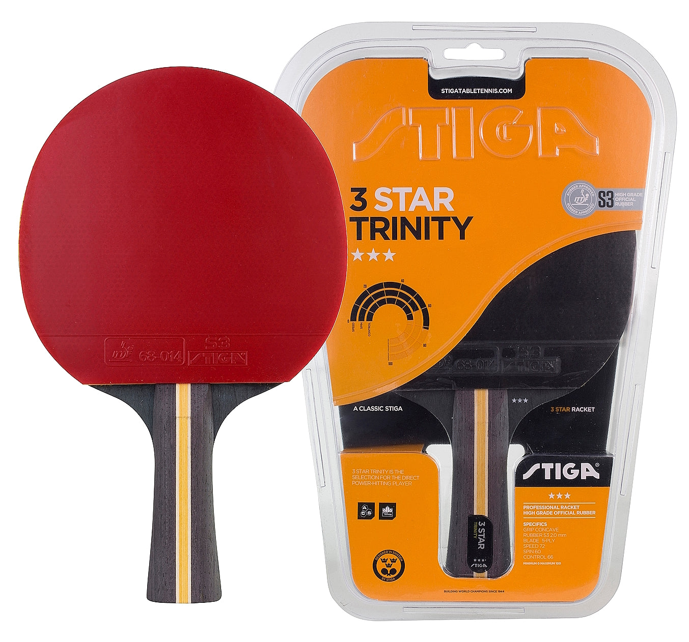 Ракетка для настільного тенісу Stiga Trinity 3 Star FL (1213-3616-01)