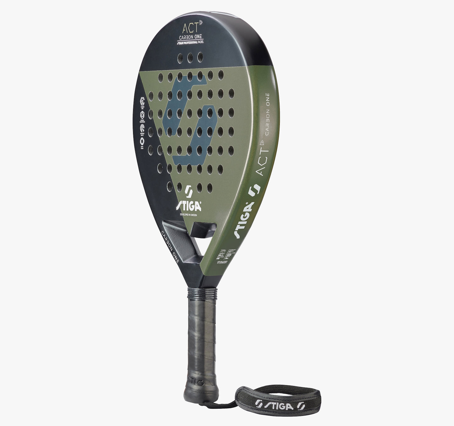 Padel tennis racket Stiga Racket ACT Black/Olive Green (2202-0919-01)