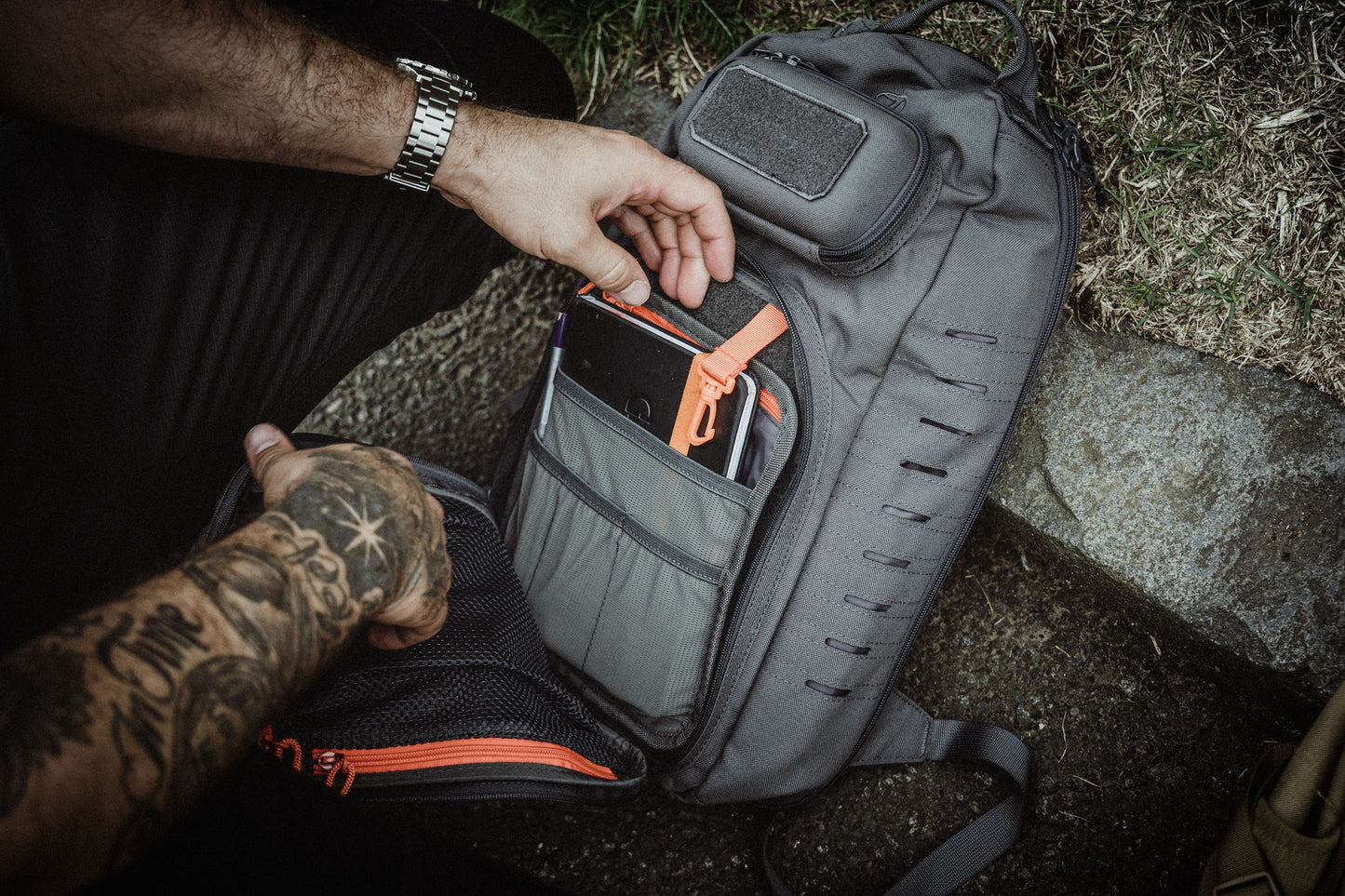 Tactical backpack Highlander Stoirm Gearslinger 12L Dark Gray (TT189-DG)