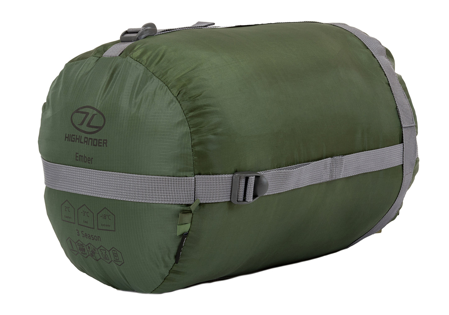 Sleeping bag Highlander Phoenix Ember 250/-3°C Olive Green Left (SB243-OG)