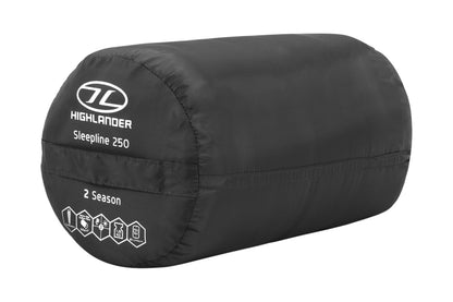 Sleeping bag Highlander Sleepline 250 Mummy/+5°C Charcoal Left (SB035-CH)