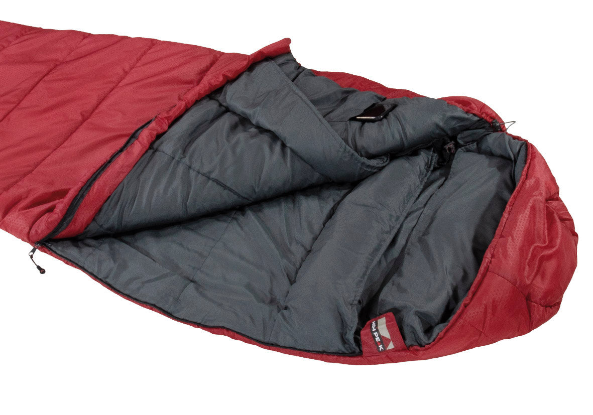 Sleeping bag High Peak Redwood/-3°C Dark Red/Grey Left (23085)