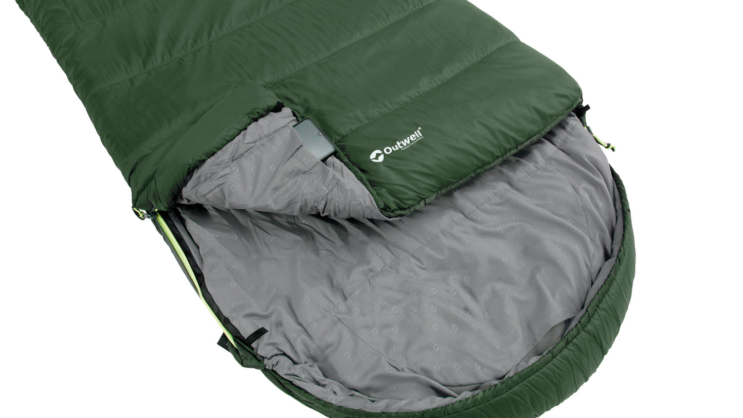 Sleeping bag Outwell Canella Supreme/-1°C Forest Green Left (230359)