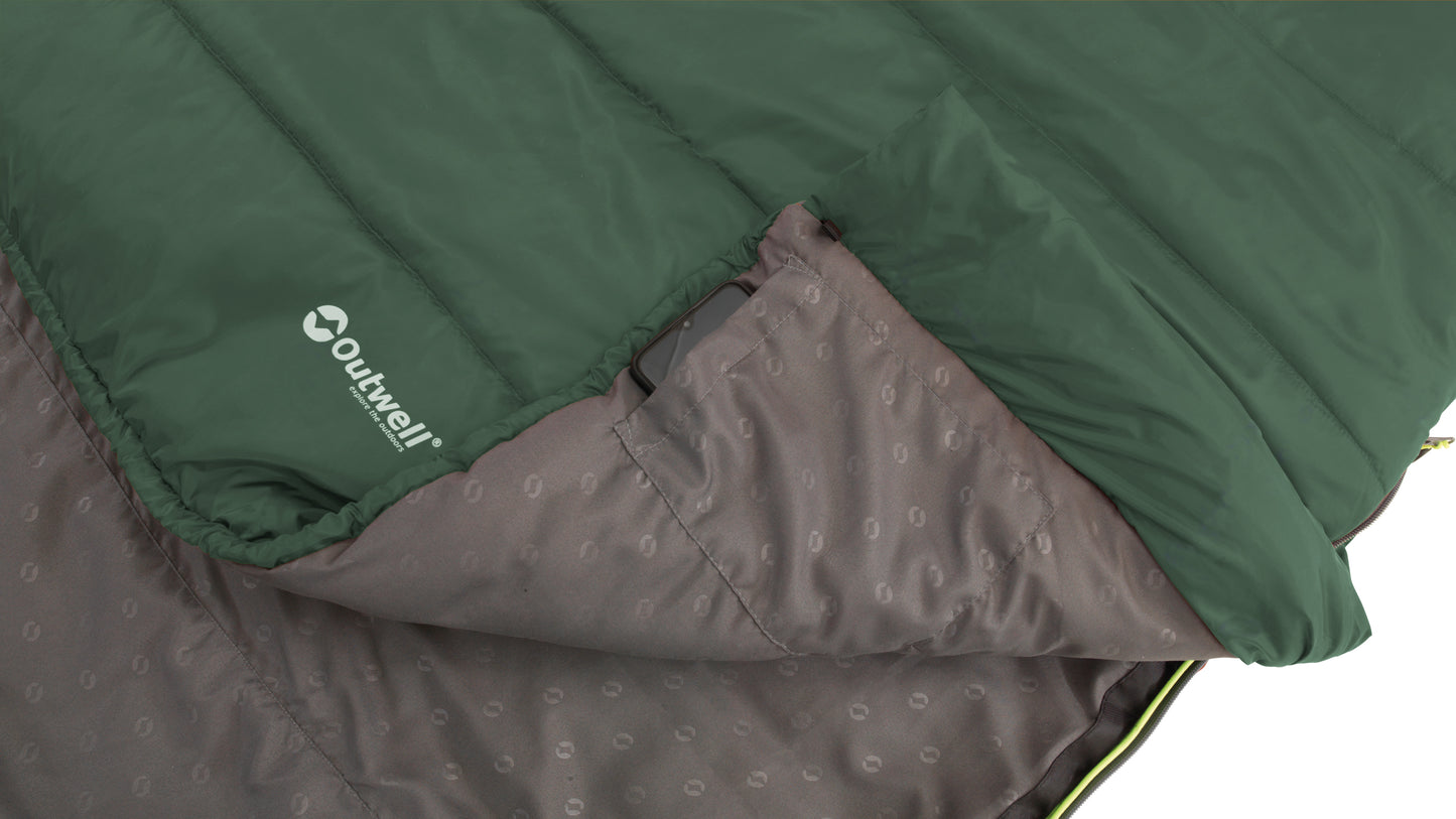 Sleeping bag Outwell Canella Supreme/-1°C Forest Green Left (230359)