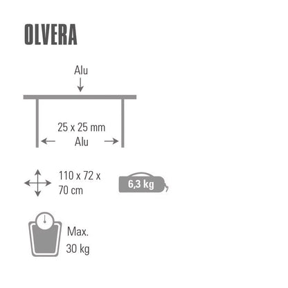 Folding table High Peak Olvera Silver (44188)