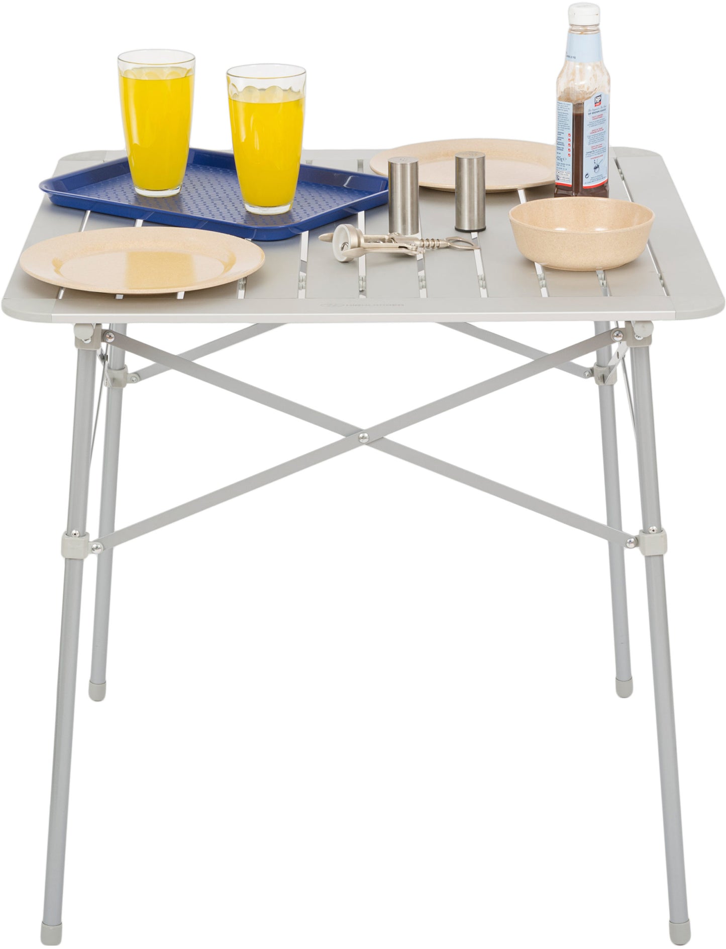 Highlander Aluminum Slat Folding Table Small Silver (FUR073)