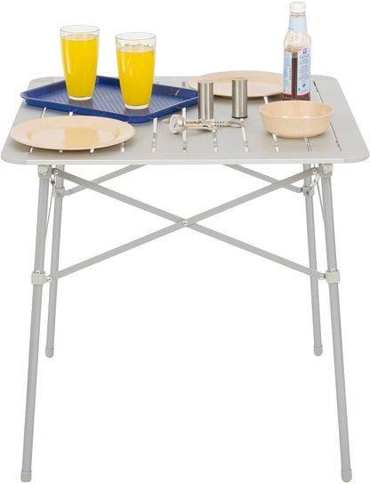 Highlander Aluminum Slat Folding Table Small Silver (FUR073)