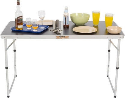 Highlander Compact Folding Table Double Gray (FUR077-GY)