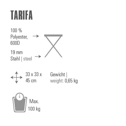Folding tray High Peak Tarifa Dark Grey/Blue (44143)