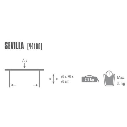 Folding table High Peak Sevilla Silver (44180)