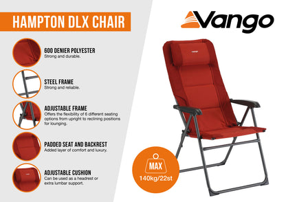 Camping chair Vango Hampton DLX Chair Excalibur (CHQHAMPTOE27TI8)