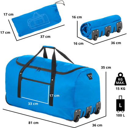 Travel bag on wheels TravelZ Wheelbag 100 Liter Blue (603093)