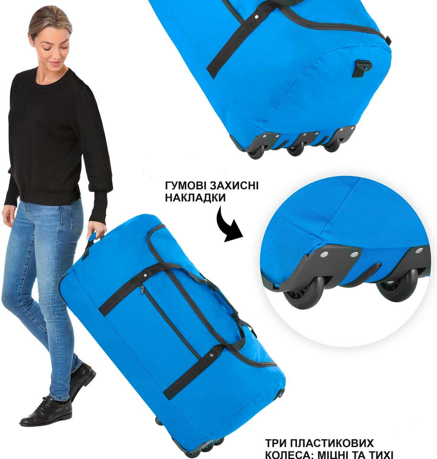 Travel bag on wheels TravelZ Wheelbag 100 Liter Blue (603093)
