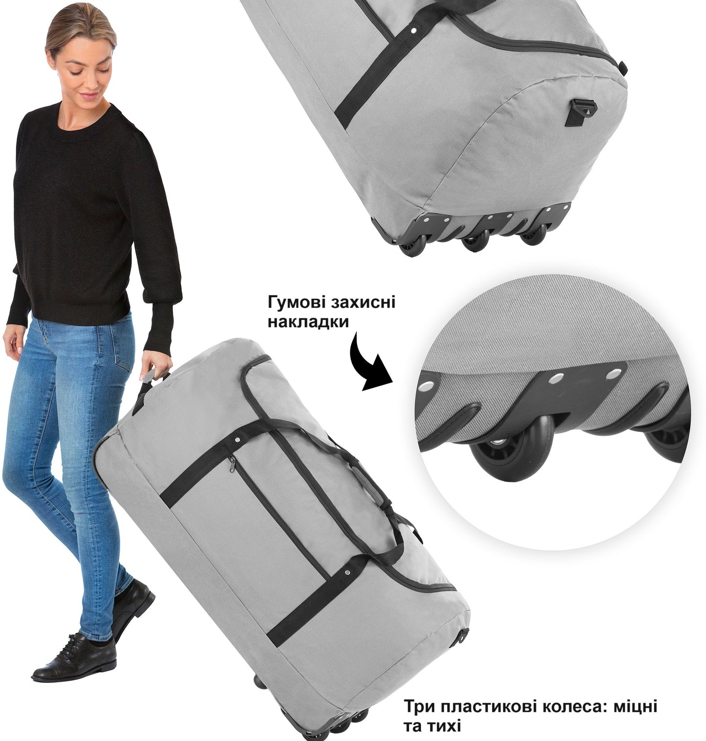 Travel bag on wheels TravelZ Wheelbag 100 Liter Gray (603092)