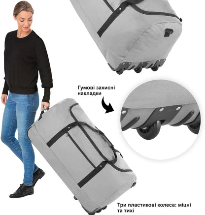 Travel bag on wheels TravelZ Wheelbag 100 Liter Gray (603092)