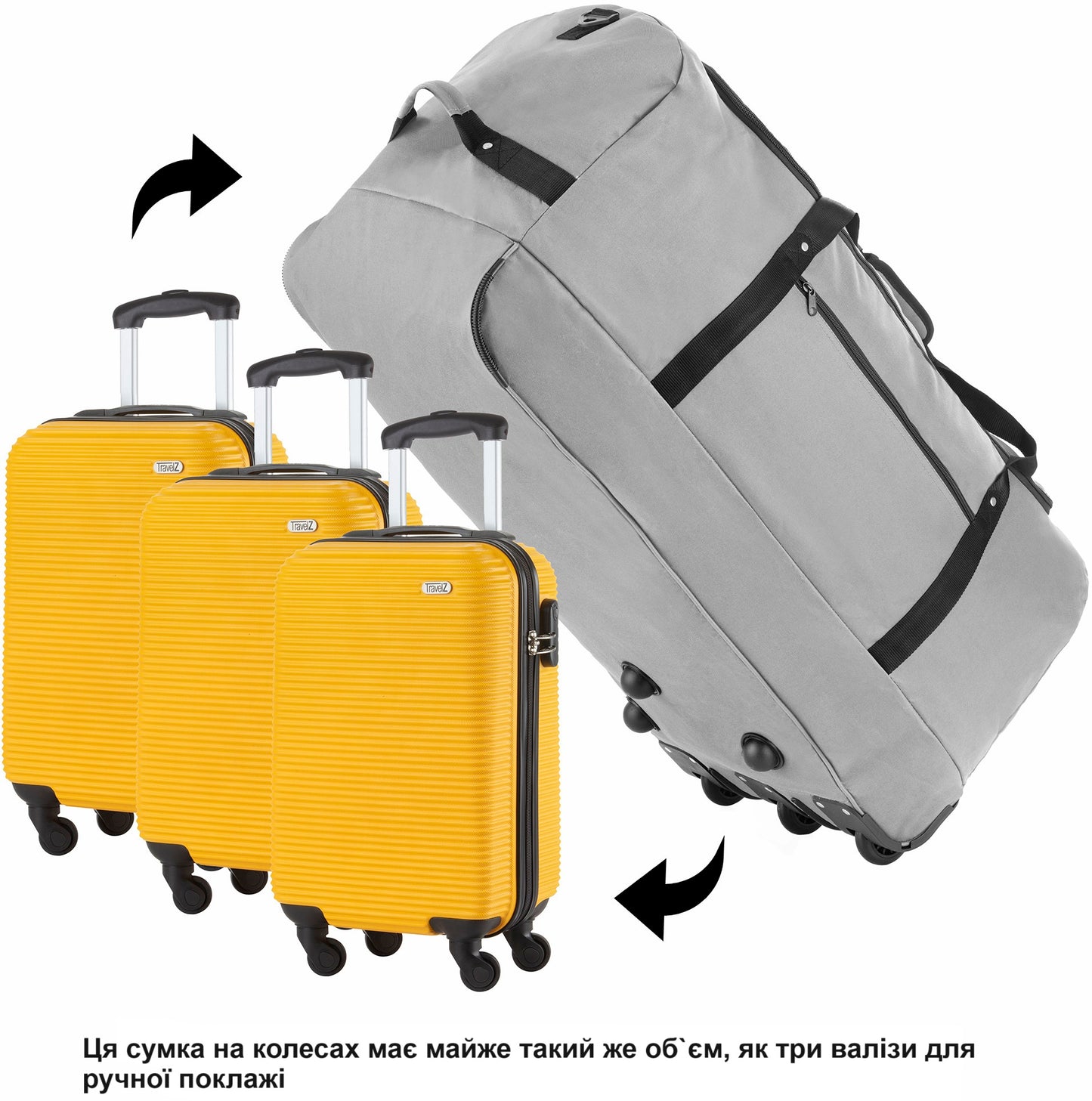 Travel bag on wheels TravelZ Wheelbag 100 Liter Gray (603092)