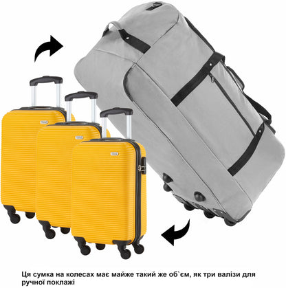 Travel bag on wheels TravelZ Wheelbag 100 Liter Gray (603092)