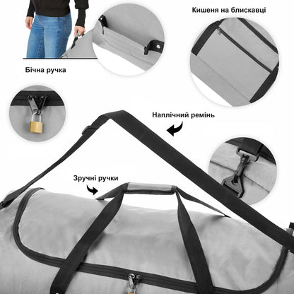 Travel bag on wheels TravelZ Wheelbag 100 Liter Gray (603092)