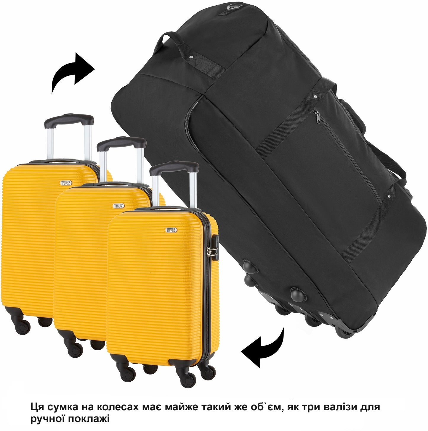 Travel bag on wheels TravelZ Wheelbag 100 Liter Black (603091)
