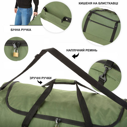 Travel bag on wheels TravelZ Wheelbag 100 Liter Green (603095)