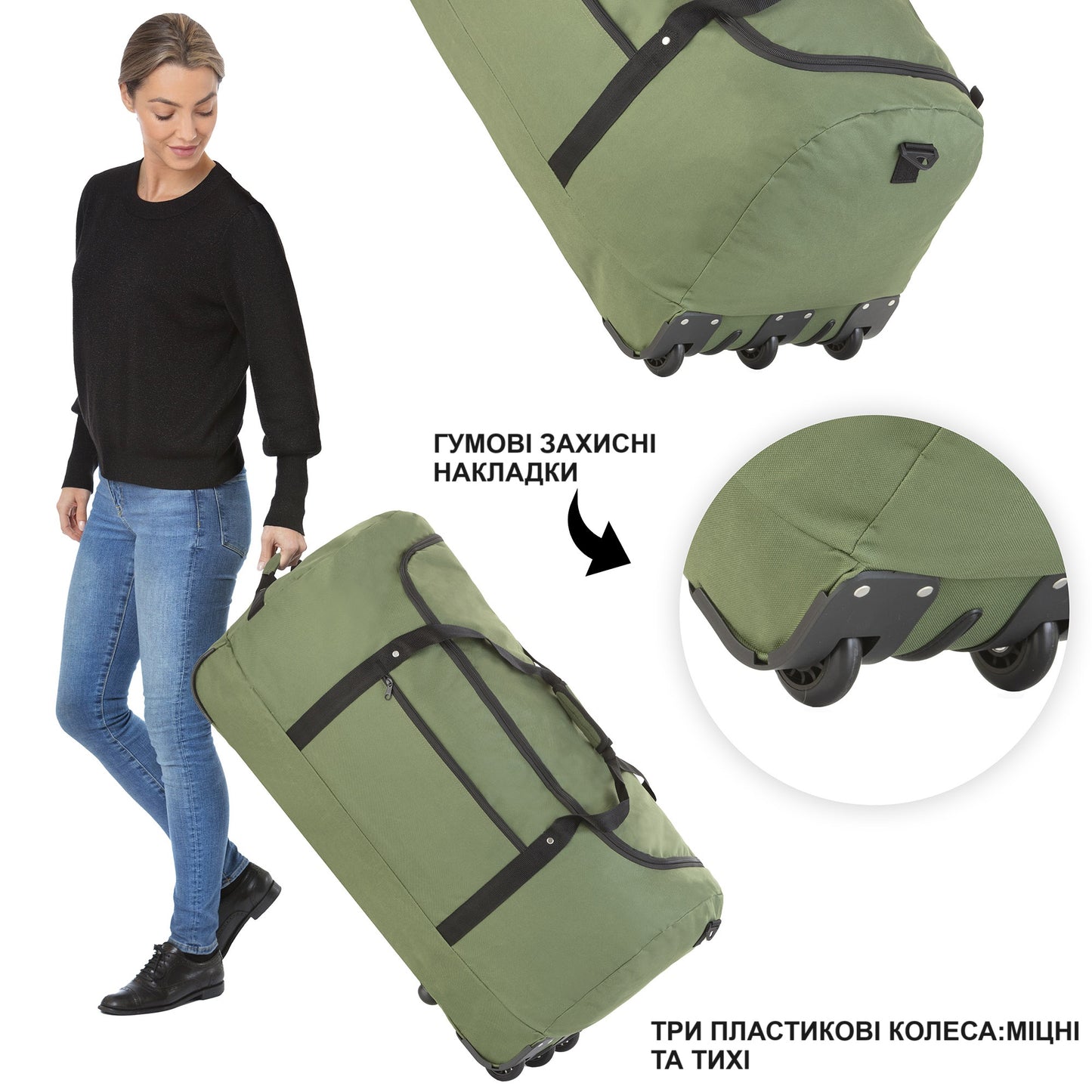 Travel bag on wheels TravelZ Wheelbag 100 Liter Green (603095)