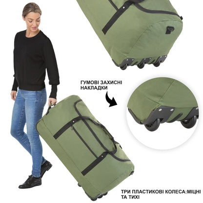 Travel bag on wheels TravelZ Wheelbag 100 Liter Green (603095)