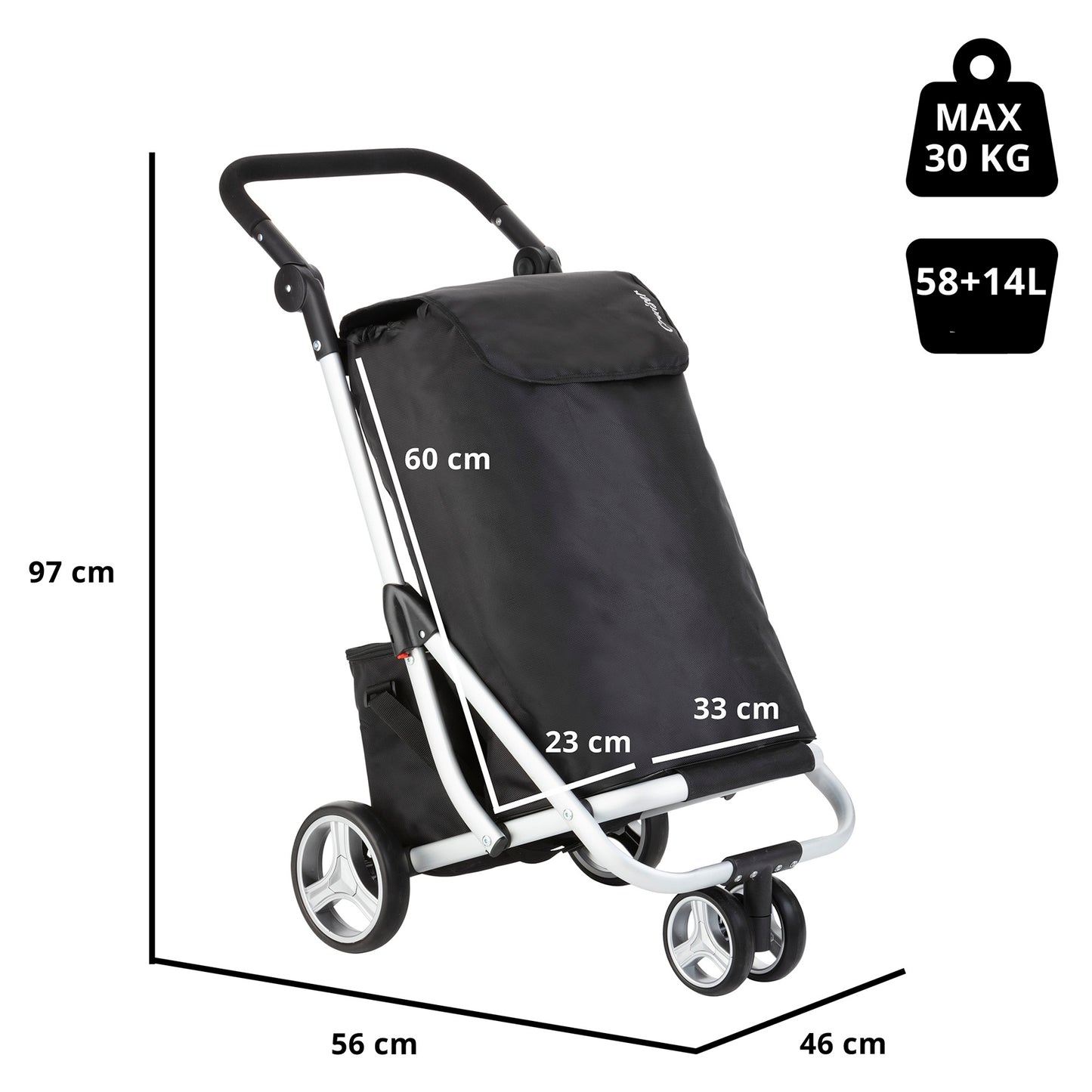 ShoppingCruiser 3 Wheels Black (604349)